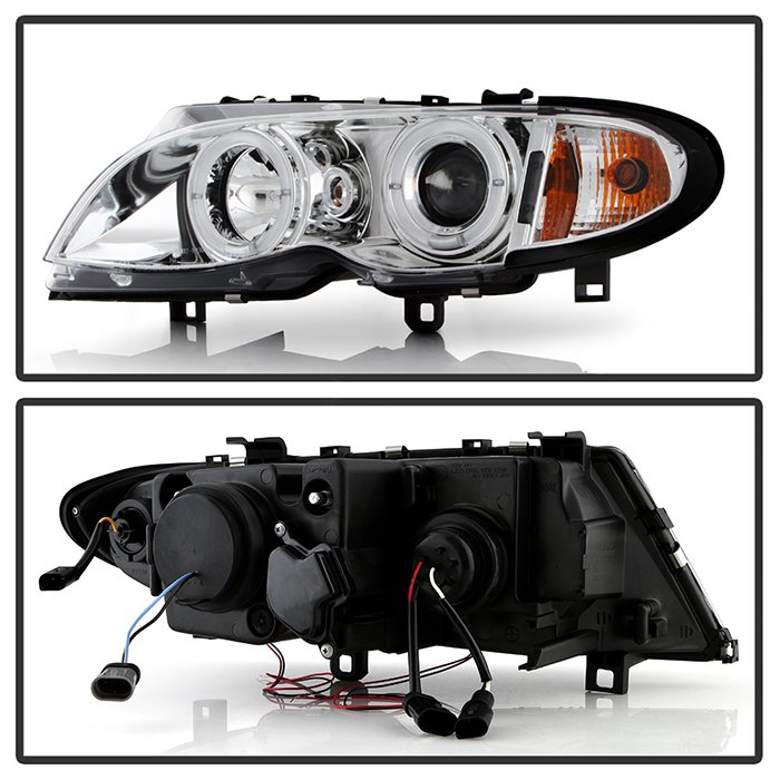BMW E46 3-Series 02-05 4DR Projector Headlights 1PC – LED Halo – Chrome – High H1
