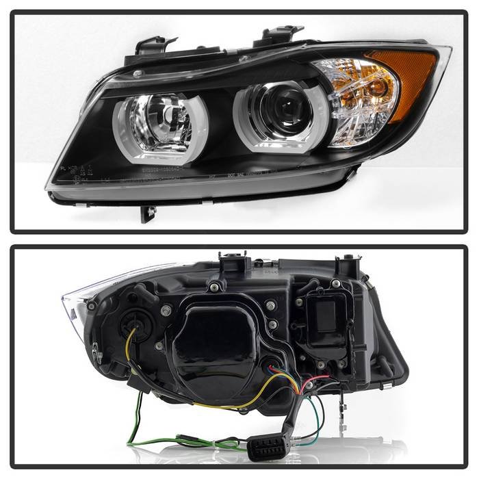 BMW E90 3-Series 06-08 4DR Projector Headlights – Halogen Model Only ( Not Compatible with Xenon/HID Model ) – LBDRL – Black