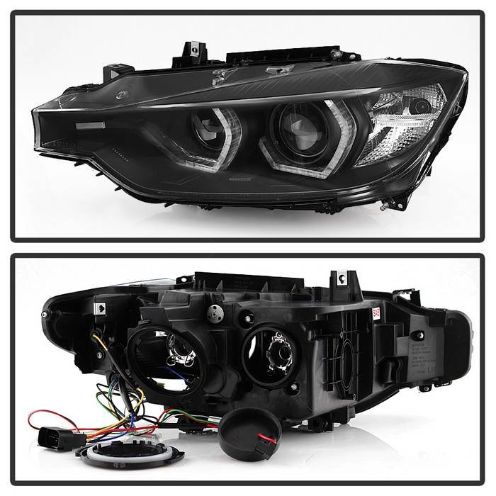 BMW F30 3 Series 2012 – 2014 4DR Projector Headlights – LED DRL – Black