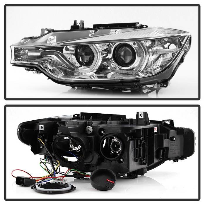 BMW F30 3 Series 2012 – 2014 4DR Projector Headlights – LED DRL – Chrome
