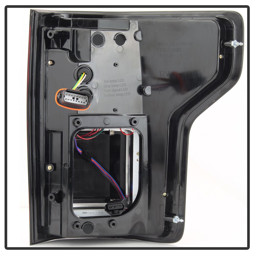 Ford F150 2015-2017 Light Bar LED Tail Lights ( Compatible With Rear Blind Spot Sensor Model Only ) – Red Clear