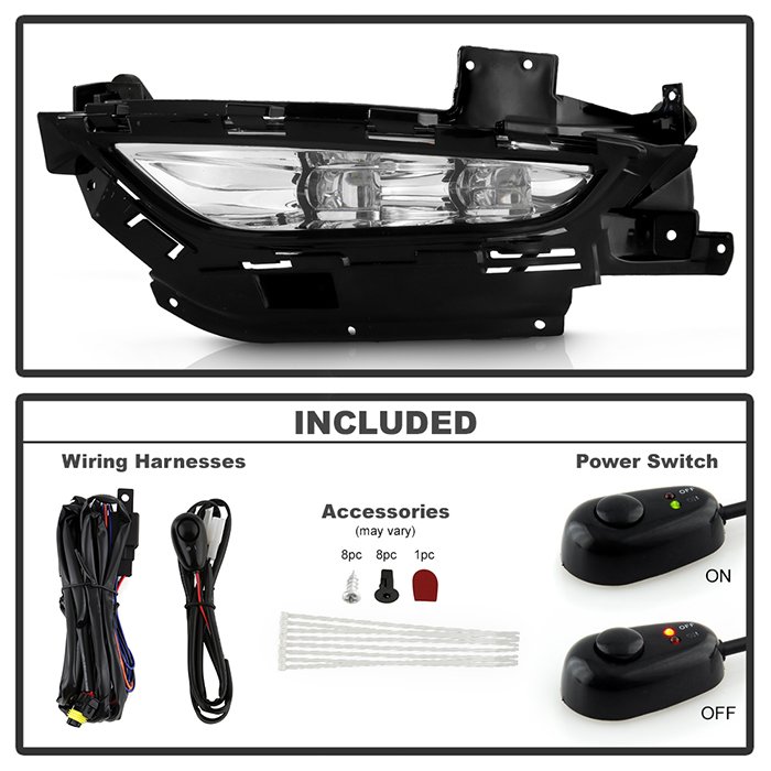 Chrysler 200 2015-2016 OEM Style Full LED Fog Lights W/Universal Switch- Clear
