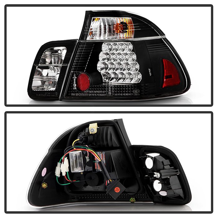 BMW E46 3-Series 99-01 4Dr LED Tail Lights – Black