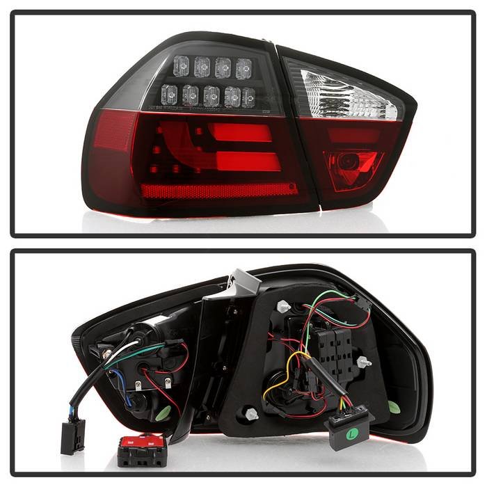 BMW E90 3-Series 06-08 4Dr LED Indicator Light Bar LED Tail Lights – Black