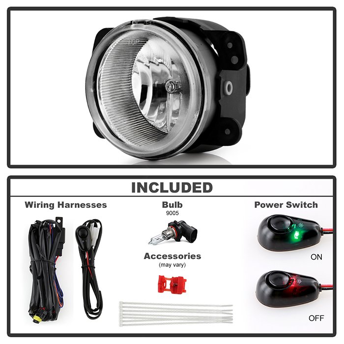 Dodge Magnum 05-08 / Journey 09-10 / Chrysler 300 05-10 ( 5.7L W/ Touring ) / PT Cruiser 06-09 / Jeep Wrangler 07-09 OEM Fog Lights W/Switch – Clear