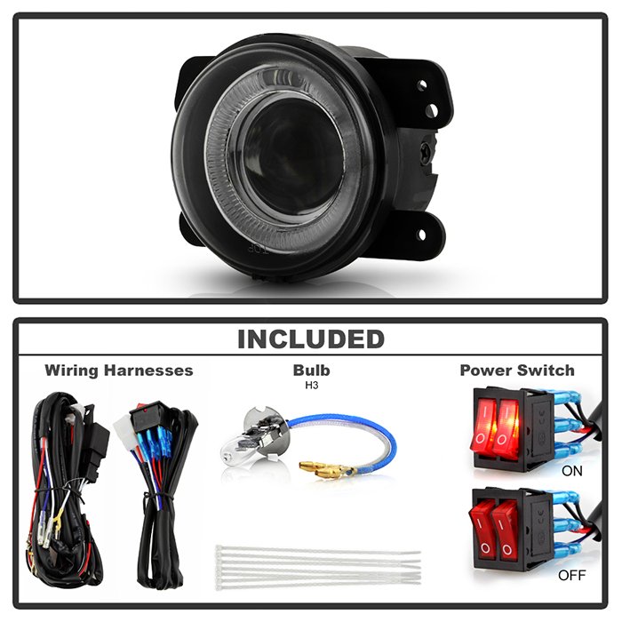 Dodge Magnum 05-08 / Journey 09-10 / Chrysler 300 05-10 ( 5.7L W/ Touring ) / PT Cruiser 06-09 / Jeep Wrangler 07-09 Projector Fog Lights w/Switch – Smoke