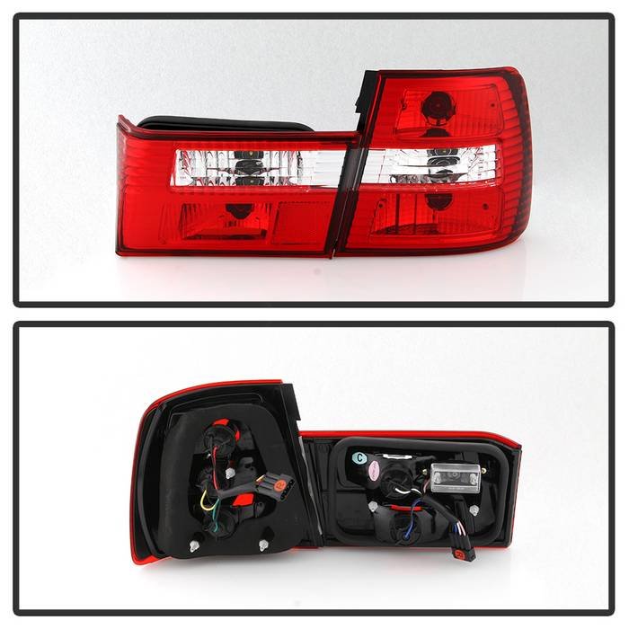 BMW E34 5-Series 88-95 Euro Style Tail Lights – Red Clear