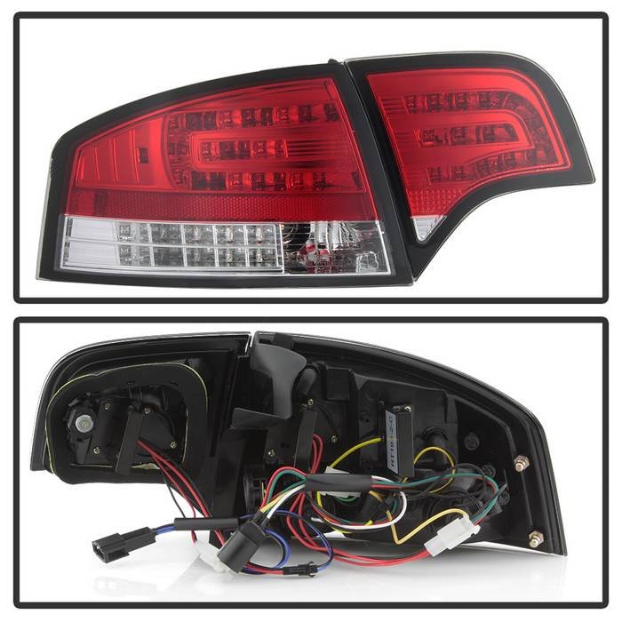 Audi A4 4Dr 06-08 LED Tail Lights – Red Clear
