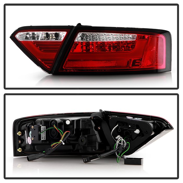 Audi A5 08-12 LED Tail Lights – LED Model Only ( Not Compatible With Incandescent Model ) – Red Clear