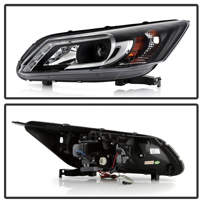 Honda Accord 2013-2015 4DR (fits halogen model without LED DRL only) Projector Headlights – Light Bar DRL
