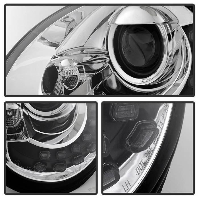 Volkswagen Beetle 1998-2005 Projector Headlights – DRL – Chrome