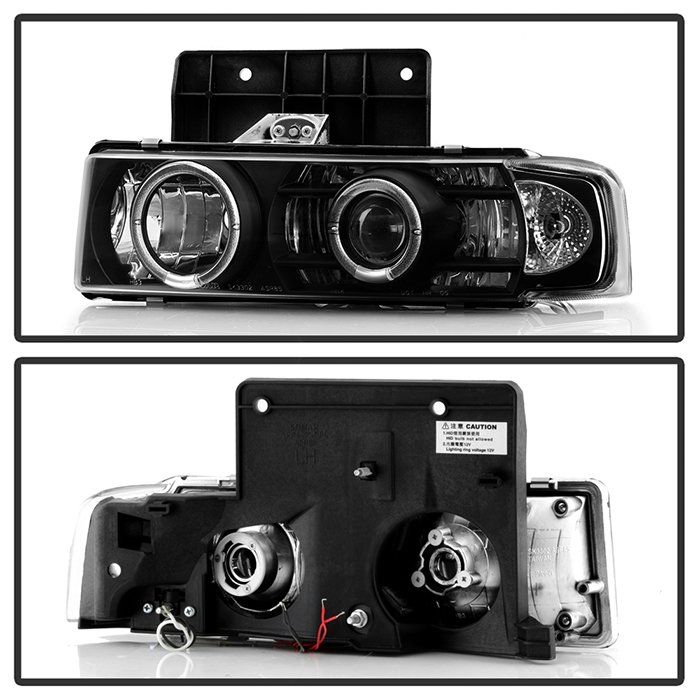 Chevy Astro 95-05 / GMC Safari 95-05 Projector Headlights – LED Halo – Black