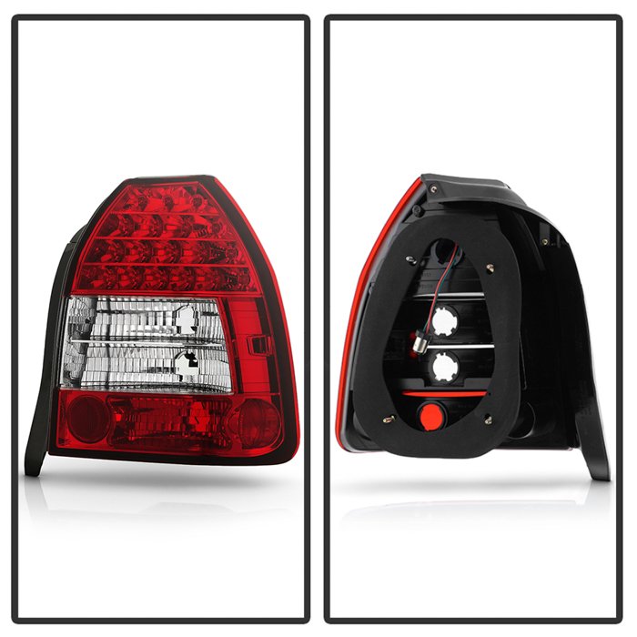 Honda Civic 96-00 3DR LED Tail Lights – Red Clear