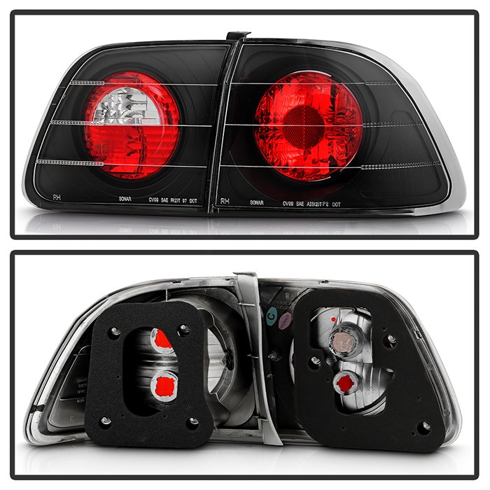 Honda Civic 99-00 4Dr Euro Style Tail Lights – Black