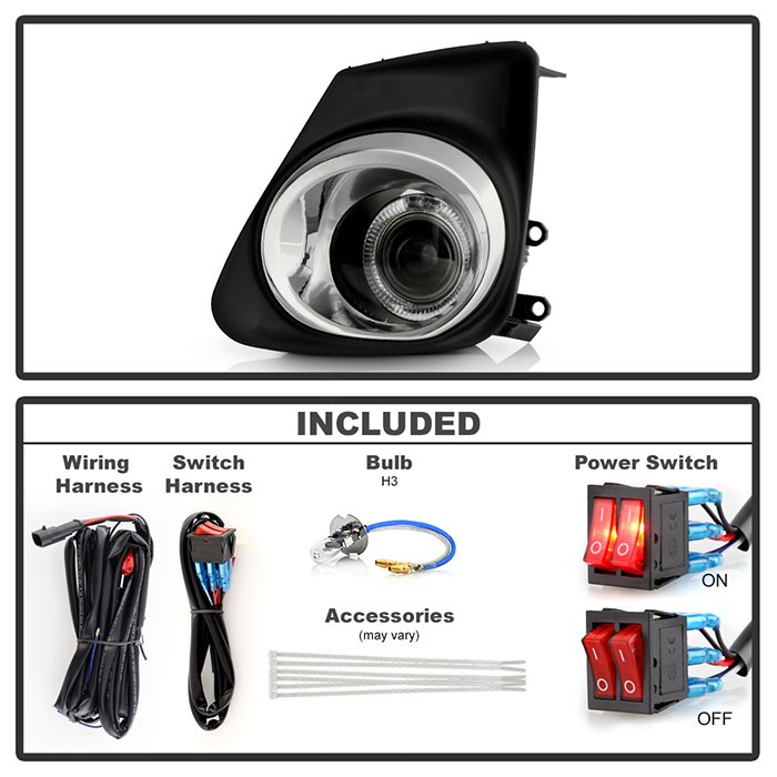 Toyota Corolla 11-13 Halo Projector Fog Lights w/Switch – Clear