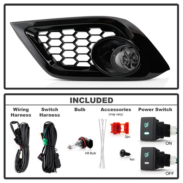 Toyota Corolla 2017 iM Models / Scion 2016 iM Models OEM Style Fog Lights w/OEM Fit Switch – Clear