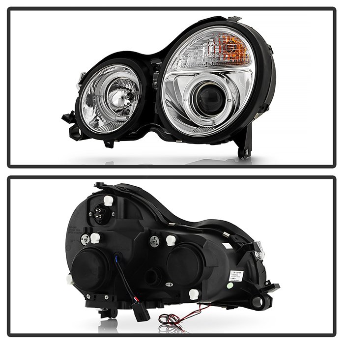 Mercedes Benz E-Class 00-02 Projector Headlights – LED Halo – Chrome