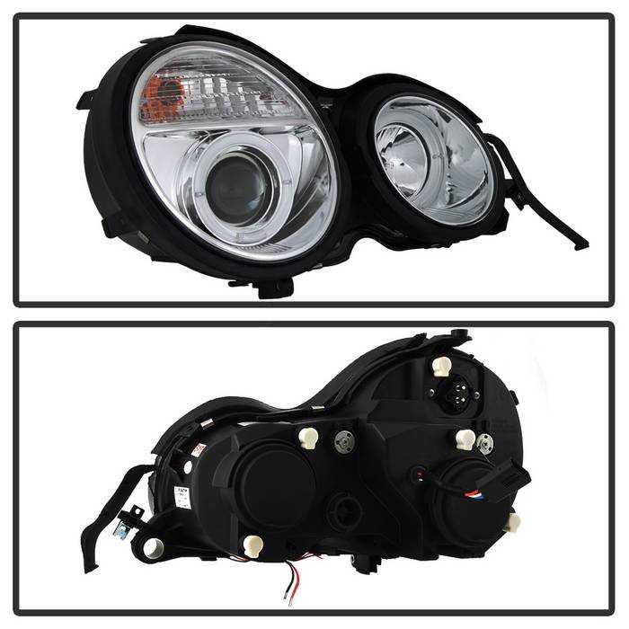 Mercedes Benz E-Class 95-99 Projector Headlights – LED Halo – Chrome