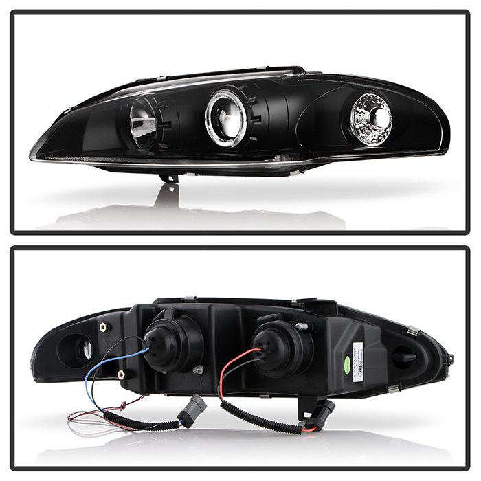 Mitsubishi Eclipse 97-99 Projector Headlights – LED Halo – Black – High H1