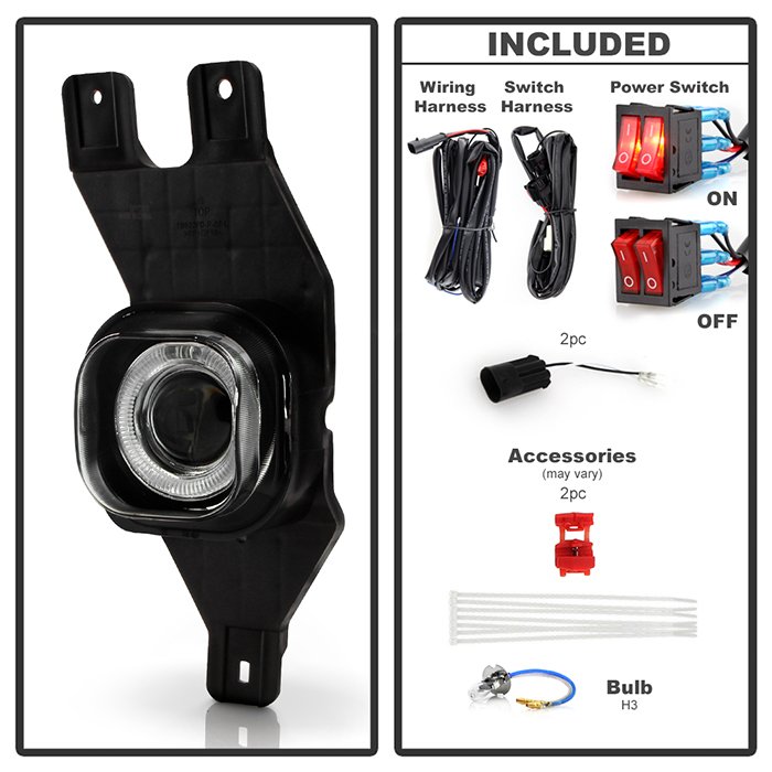 Ford F250/F350 99-04 / Ford Excursion 00-05 Halo Projector Fog Lights w/Switch – Smoke