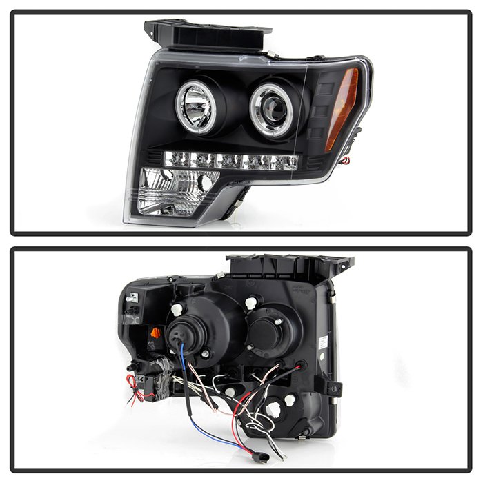 Ford F150 09-14 Projector Headlights – Halogen Model Only ( Not Compatible With Xenon/HID Model ) – CCFL Halo – LED