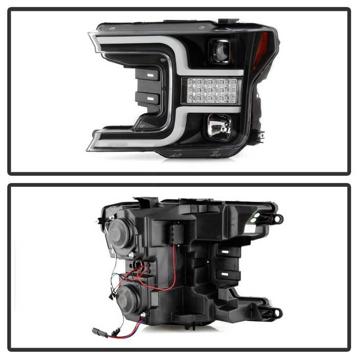 Ford F150 18-19 (Halogen Model Only Do Not Fit Factory Xenon Model) Projector Headlights – LED Sequential Turn Signal – Low Beam-H7