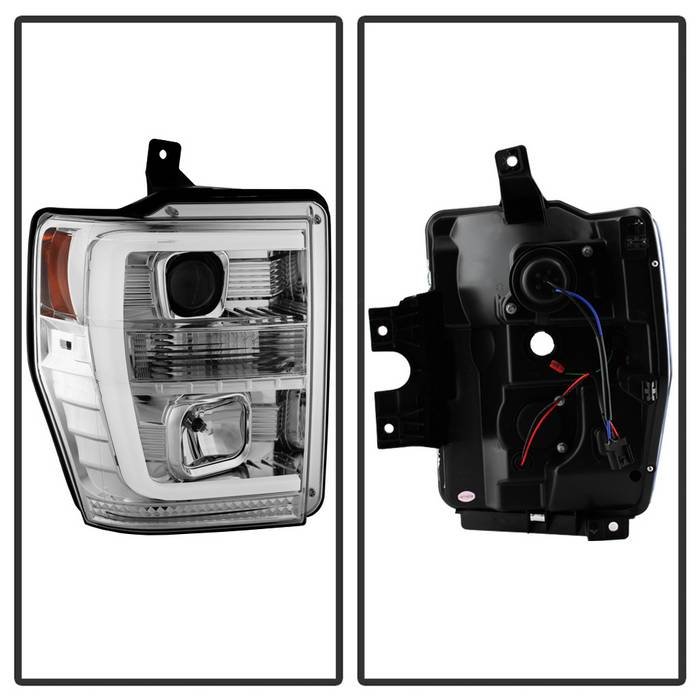 Ford F250/350/450 Super Duty 08-10 Version 2 Projector Headlights – Light Bar DRL – Chrome