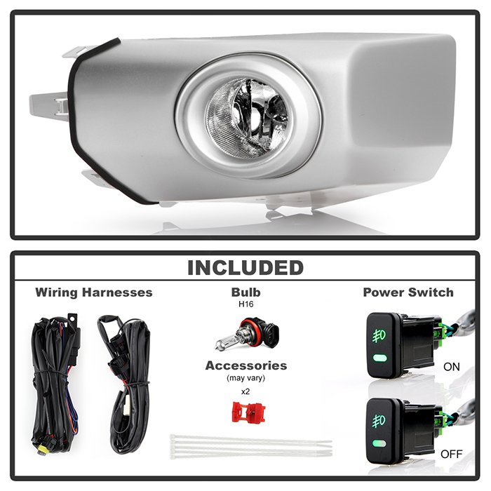 Toyota FJ Cruiser 2007-2014 Fog OEM Style Fog Lights W/Switch – Clear