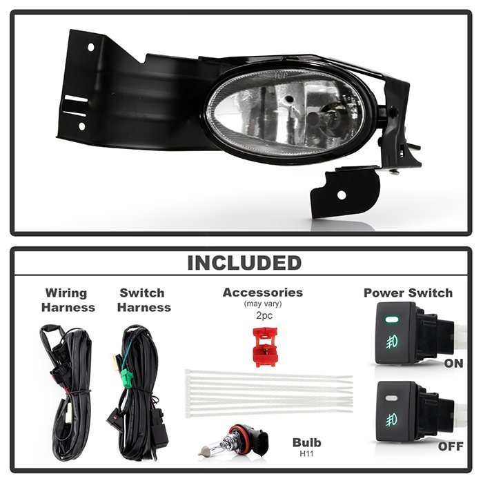 Honda Accord 08-09 2Dr OEM Fog Lights W/Switch – Clear