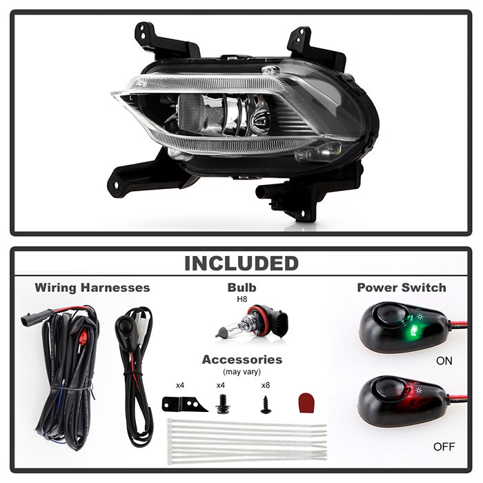 Hyundai Santa Fe 2019-2020 OEM Style Fog Lights w/Switch – Clear