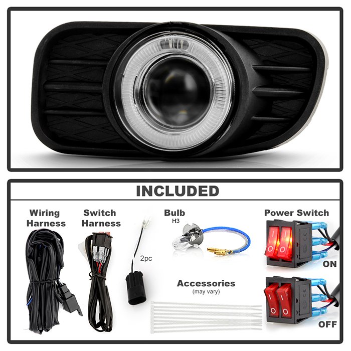 Jeep Grand Cherokee 99-04 (Does not fit Overland) LED Fog Lights w/Switch – Clear