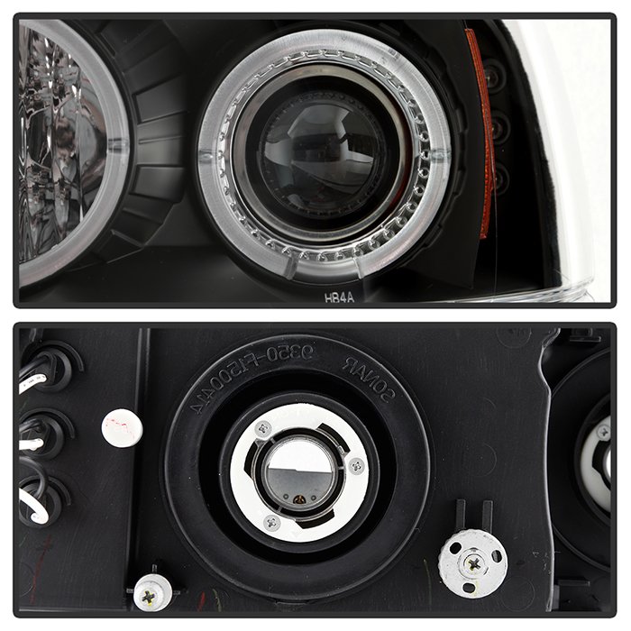 Jeep Grand Cherokee 99-04 Projector Headlights – LED Halo – LED ( Replaceable LEDs ) – Black