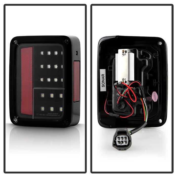 Jeep Wrangler (JK JKU) 07-18 LED Tail Lights – Black