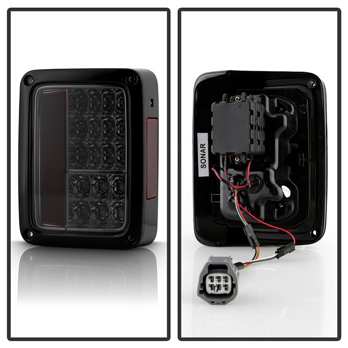 Jeep Wrangler (JK JKU) 07-18 LED Tail Lights – Smoke