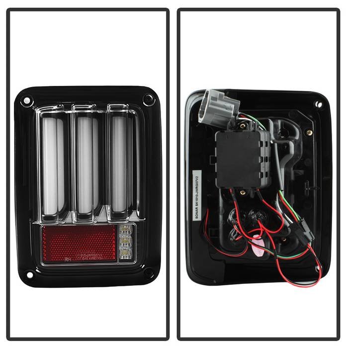 Jeep Wrangler (JK JKU) 07-18 Version 2 Light Bar Sequential Turn Signal LED Tail Lights – Black