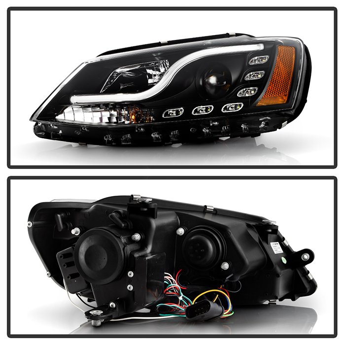 Volkswagen Jetta 11-14 Projector Headlights – Halogen Model Only ( Not Compatible With Xenon/HID Model )/Only fits sedan models Light Tube DRL