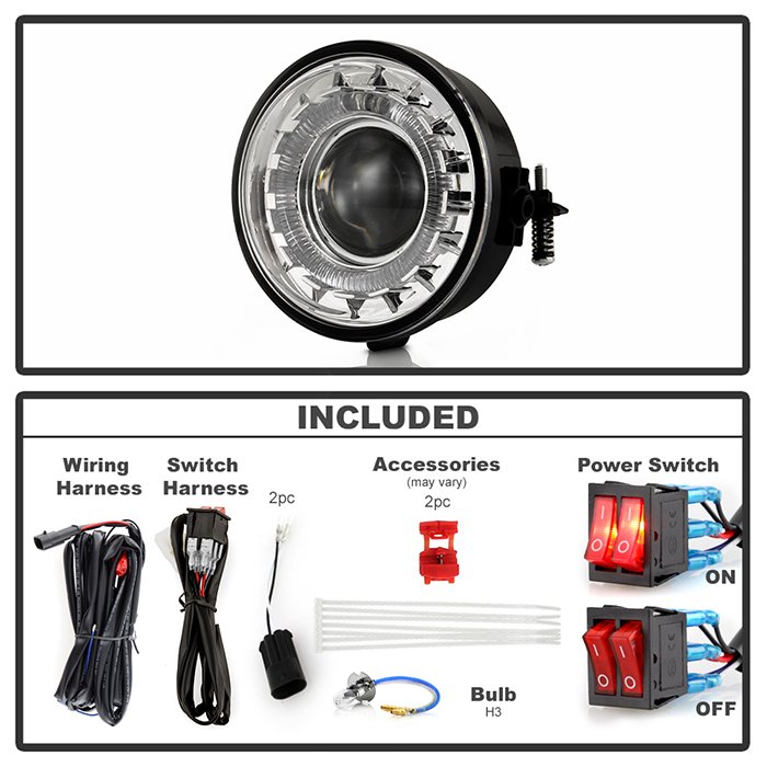 Ford F150 06-10 ( Manu.Date Aug 2005 to June 2010 ) / Lincoln Mark LT 06-08 Halo Projector Fog Lights w/Switch – Clear