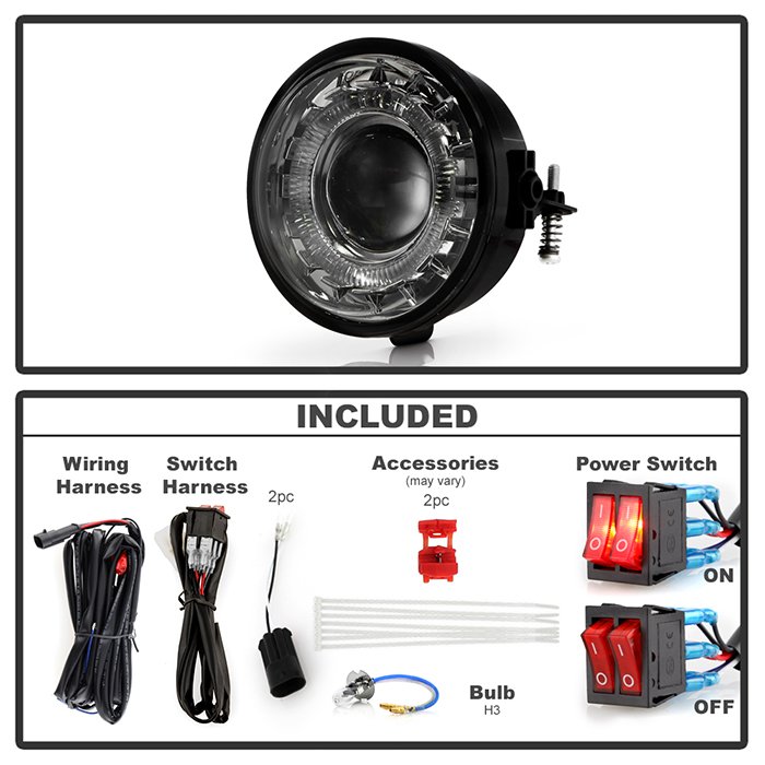 Ford F150 06-10 ( Manu.Date Aug 2005 to June 2010 ) / Lincoln Mark LT 06-08 Halo Projector Fog Lights w/Switch – Smoke