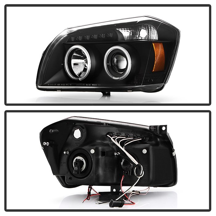 Dodge Magnum 05-07 Projector Headlights – CCFL Halo – LED ( Replaceable LEDs ) – Black – High H1