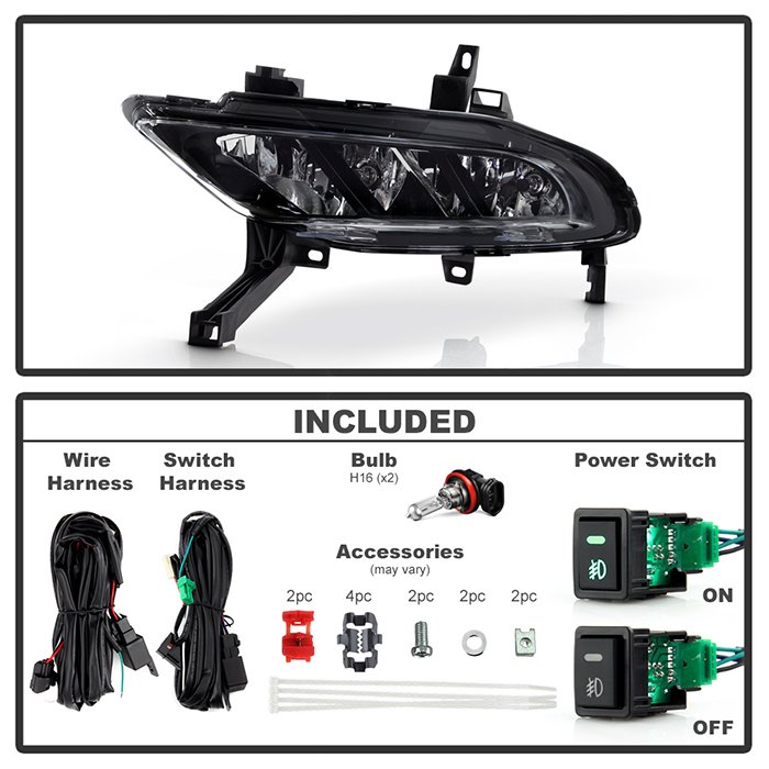 Nissan Maxima 2016-2018 OEM Fog Lights w/Switch – Clear ( Bulb Size – H8 12V 35W )