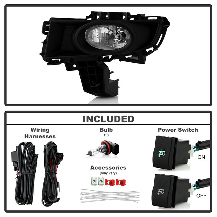 Mazda 3 07-08 4Dr OEM Fog Lights (Won‘t Fit Sports/Gt Or Hatchback) W/Switch – Clear