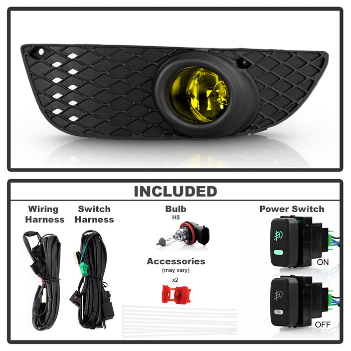 Mitsubishi Lancer 07-14 OEM Fog Lights w/Switch – Yellow