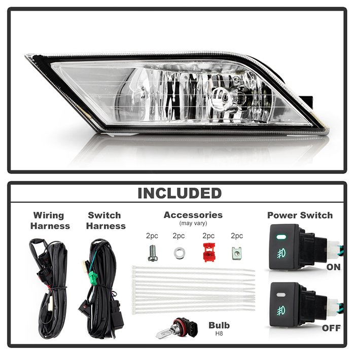 Honda Odyssey EX / EXL / LX 2011-2014 OEM Fog Lights W/Switch- Clear