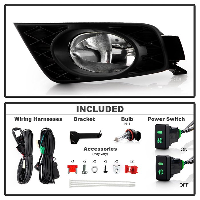 Honda Odyssey 08-10 OEM Fog Lights W/Switch – Clear