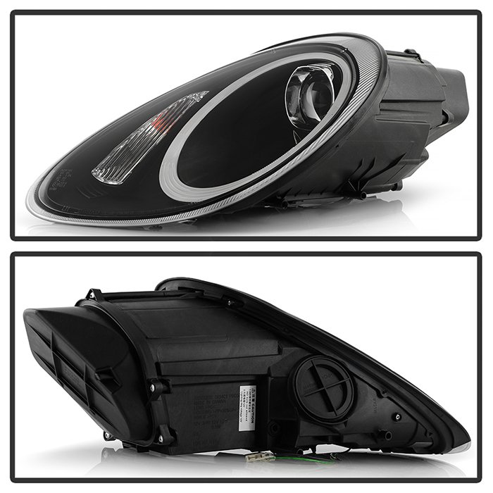 Porsche Cayman / Boxster 987 05-08 Projector Headlights – Compatible With Xenon/HID Model Only – DRL LED – Black