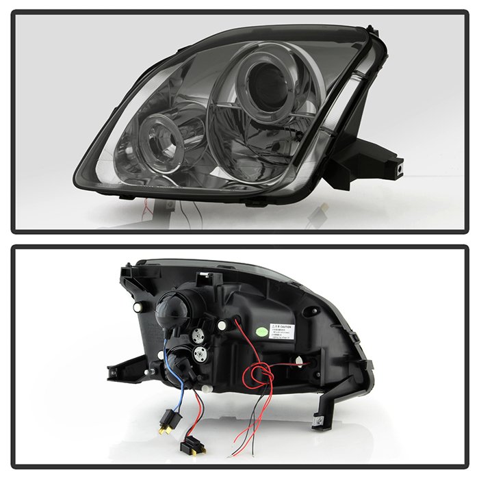Honda Prelude 97-01 Projector Headlights – LED Halo – Smoke – High H1 (Included) – Low H1