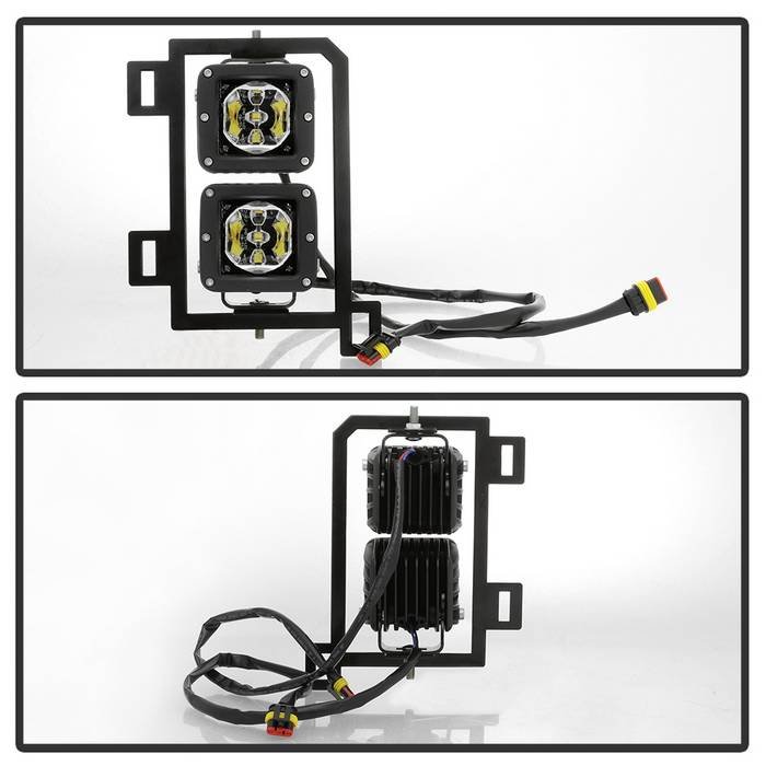 Dodge Ram 2013-2018 1500 Only Full LED Fog Lights W/Bracket and Universial Switch ( No Bulbs Needed )- Clear