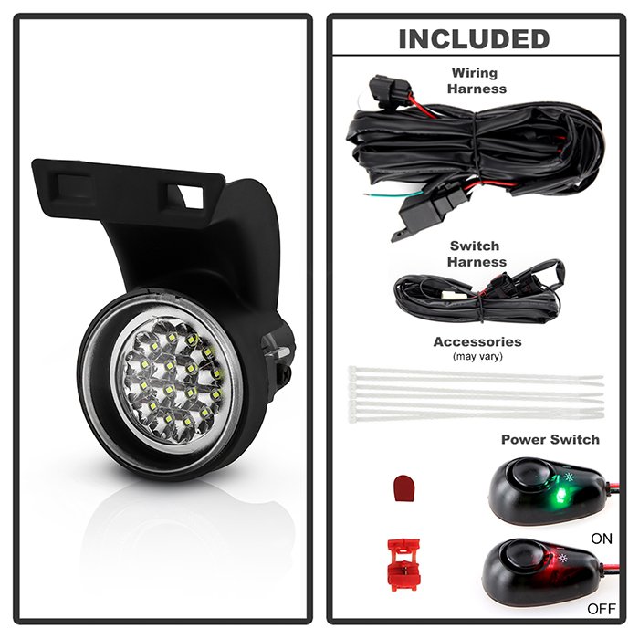 Dodge Ram 1500/2500/3500 94-01 LED Fog Lights w/Switch (Does not fit the turbo diesel) – Clear