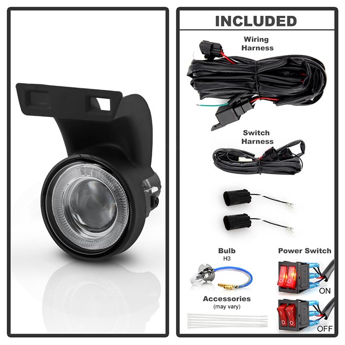 DODGE RAM 1500 1994-2001/DODGE RAM 2500/3500 1994-2002 Halo Projector Fog Lights w/Switch (Does not fit the turbo diesel) – Clear