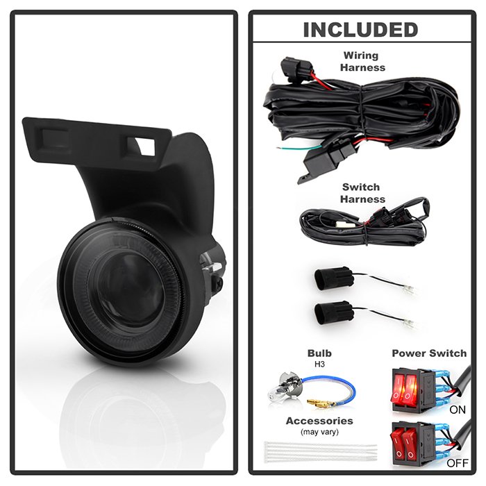 DODGE RAM 1500 1994-2001/DODGE RAM 2500/3500 1994-2002 Halo Projector Fog Lights w/Switch (Does not fit the turbo diesel) – Smoke